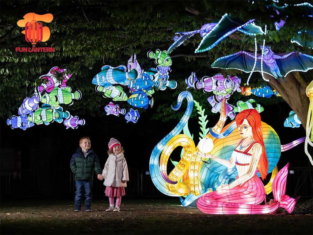 Outdoor Immersive Lantern Light Show in the Night