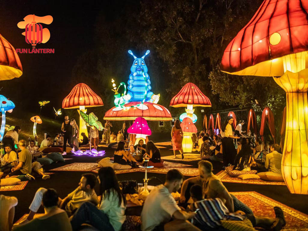 Outdoor Light Festival Installation - Alice in Wonderland Illuminated Wonderland